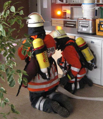 Brandbekämpfung in der Küche 