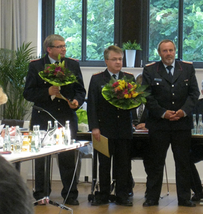 Verabschiedung v.l: Bernd Peters, Michael Hahn, Klaus Wilhelms